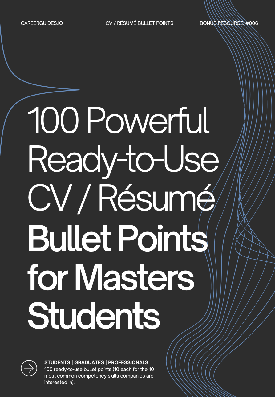 100 Powerful Ready-to-Use CV Bullet Points for Masters Students